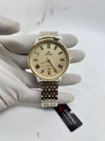 ATRONE Men’s Wrist Watch Golden Dial Two Tone Silver and Golden Chain