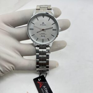 ATRONE Men’s Wrist Watch (Silver Chain, White Dial with Date) #AT13