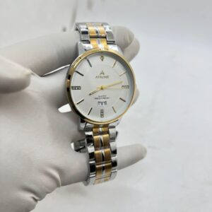 ATRONE Men’s Wrist Watch (Gold & Silver Chain, White Dial with Date) #AT12