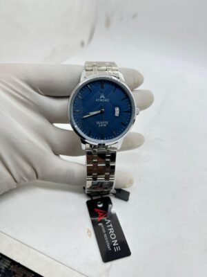 ATRONE Men’s Wrist Watch (Silver, Blue Dial with Date) #AT03