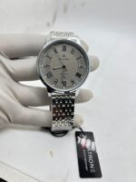 ATRONE Men’s Wrist Watch (Silver Chain, Grey Dial with Stones & Date) #AT05