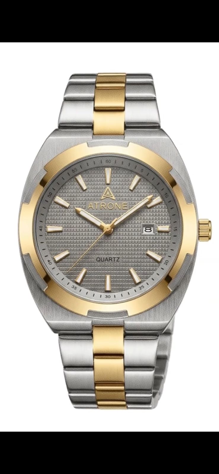 ATRONE Prestige Silver Two-Tone Quartz Men's Watch